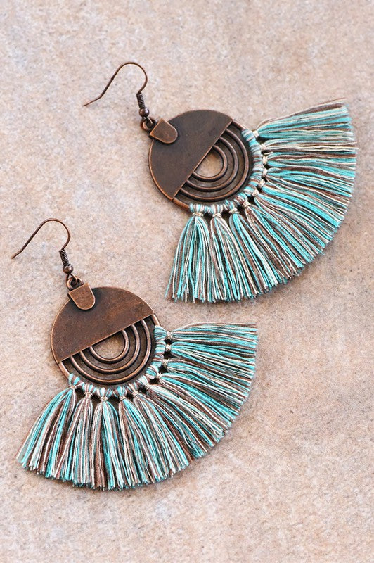 Turks Fan Tassel Earrings