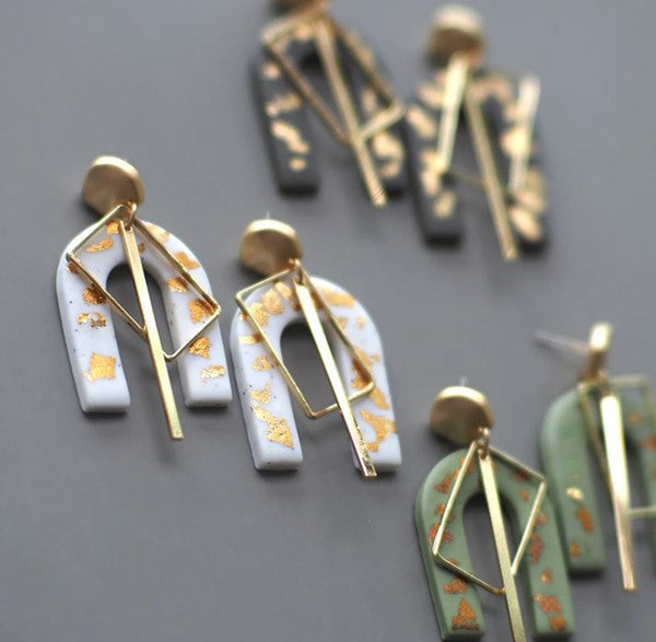 Golden Arch Clay Earring