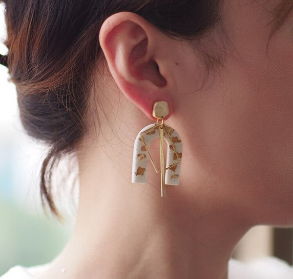 Golden Arch Clay Earring