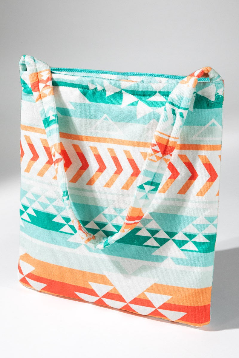 2 in 1 Aztec Towel/Bag