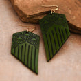 Load image into Gallery viewer, Emerald Dream Leather Earrings
