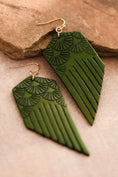 Load image into Gallery viewer, Emerald Dream Leather Earrings
