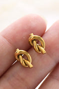 Load image into Gallery viewer, 18K Gold Knotted Stud earrings
