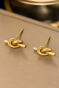 Load image into Gallery viewer, 18K Gold Knotted Stud earrings
