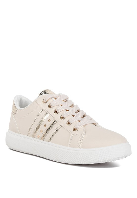 DS-Claude Faux Leather Back Panel Detail Sneakers