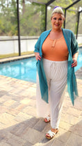 Load image into Gallery viewer, Splash of Sequins Teal Kimono
