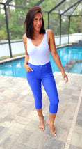 Load image into Gallery viewer, Periwinkle Hyperstretch Crop Jegging
