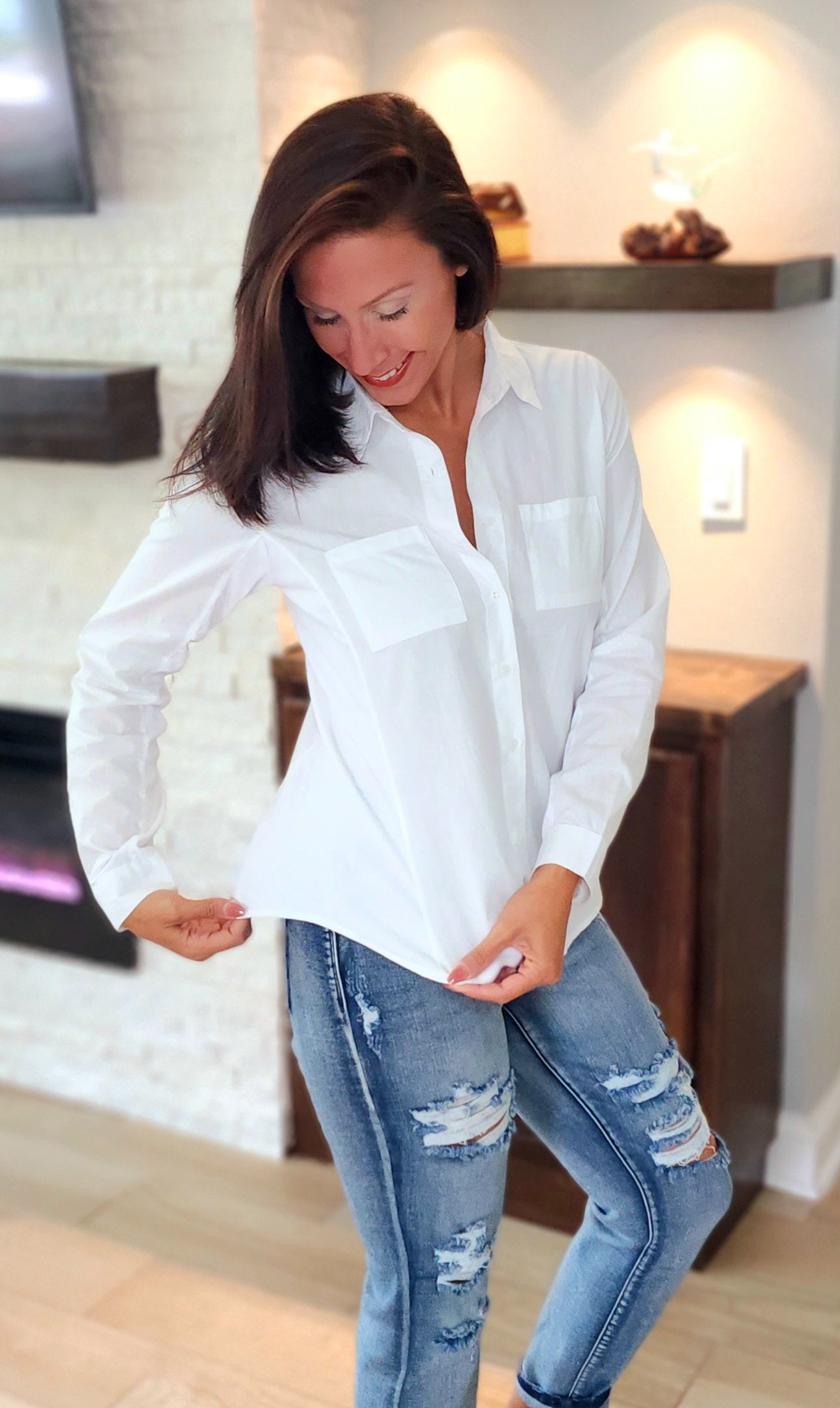 Perfect Fit Button Down Blouse
