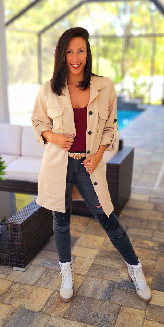 Giana Suede Duster Shacket