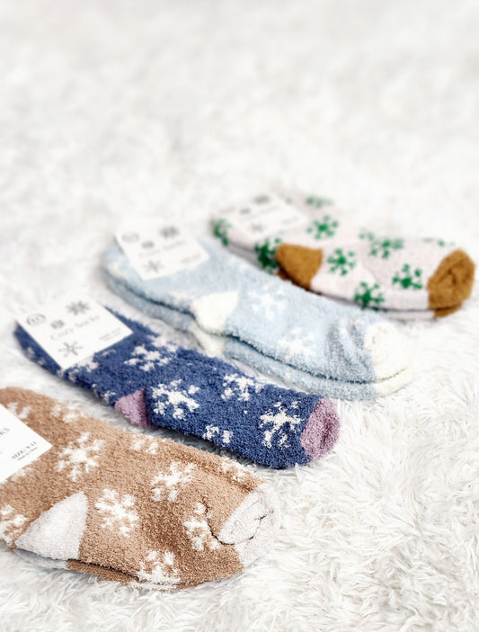 Snowflake Fuzzy Socks