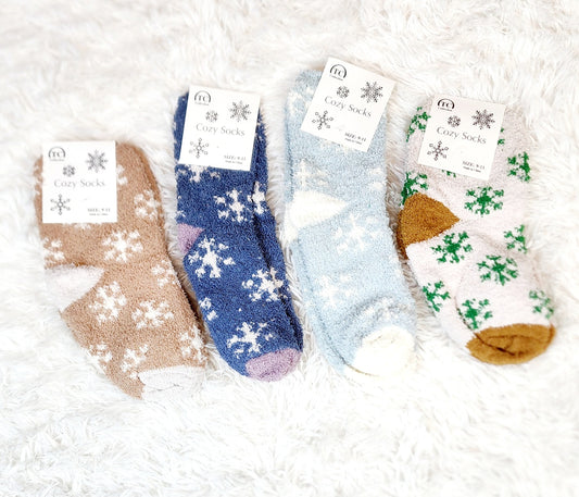 Snowflake Fuzzy Socks