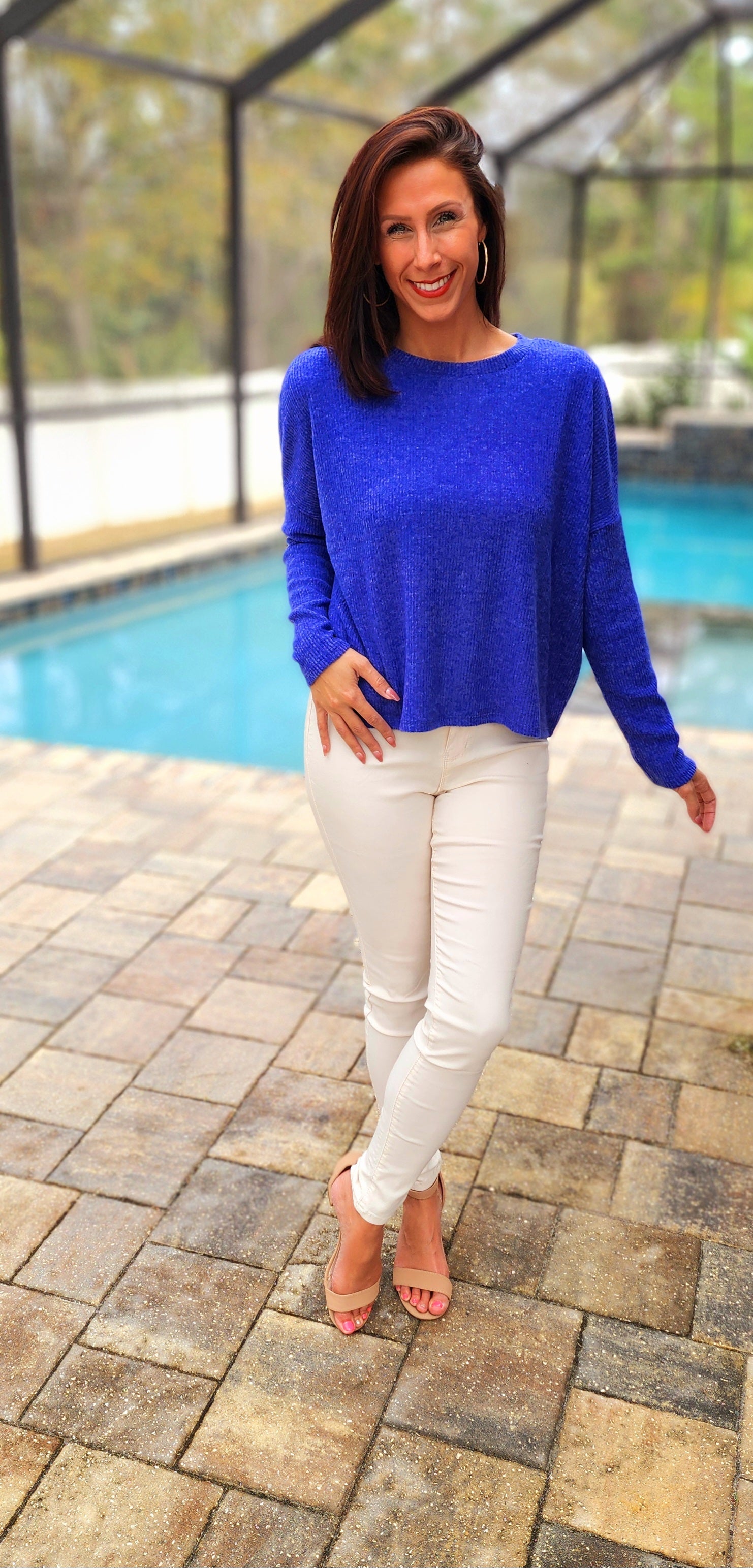 Cobalt Dolman Sweater