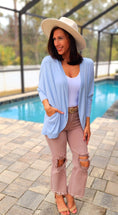 Load image into Gallery viewer, Powdered Blue Cocoon Wrap Cardigan
