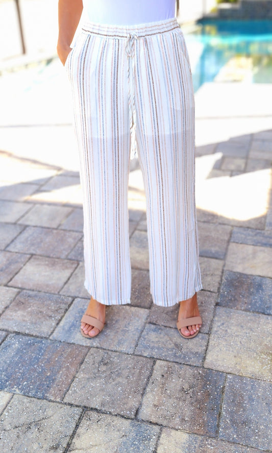 Summer Vibes Striped Wide Leg Pants