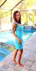 Load image into Gallery viewer, Sun's Out Crochet Cover Up- Blue
