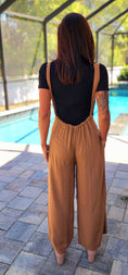 Load image into Gallery viewer, Camel Suspender Jumpsuit
