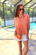 Load image into Gallery viewer, Sunkissed Tencel Button Up Top
