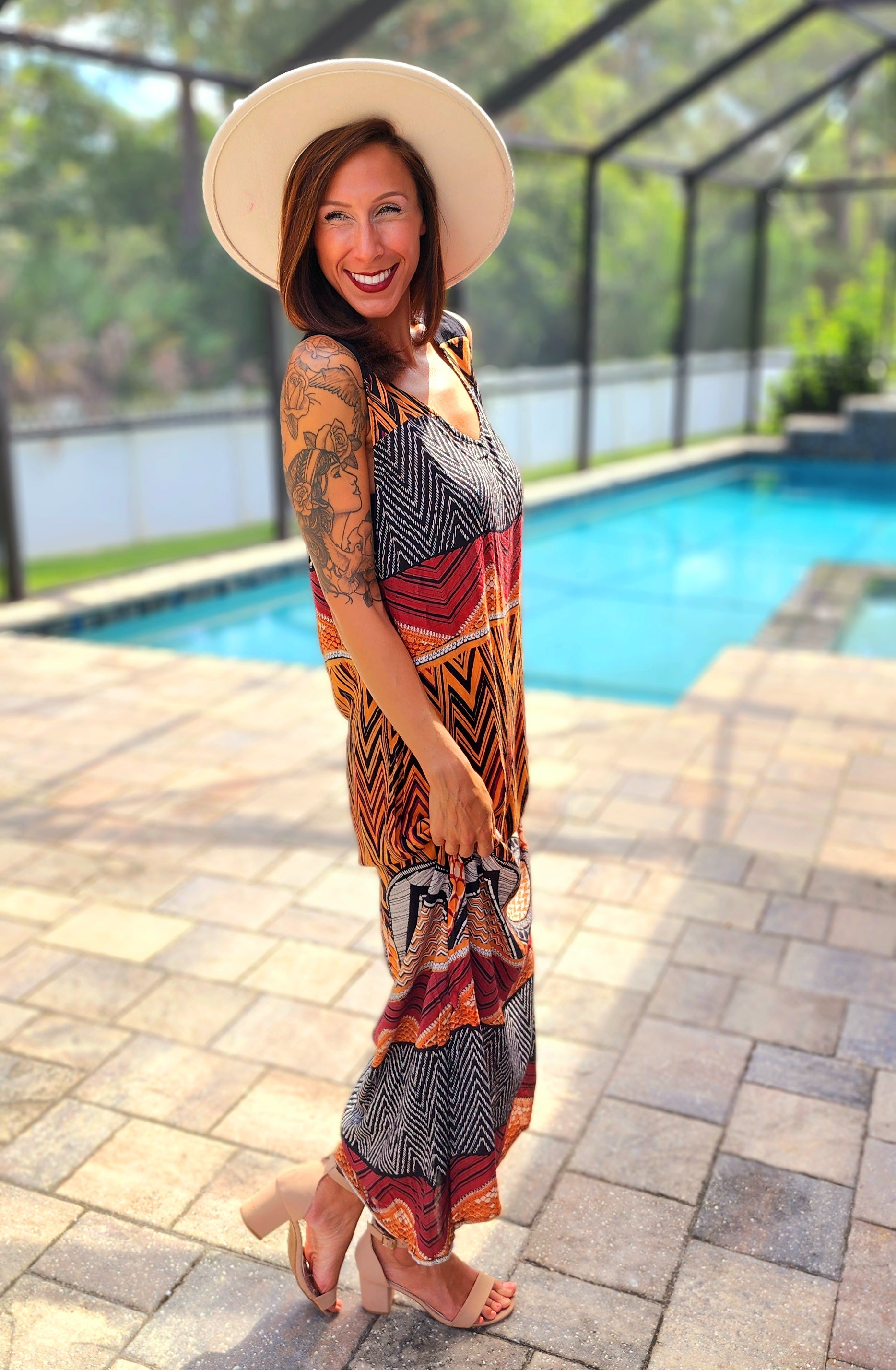 Walking At Dusk Aztec Dress