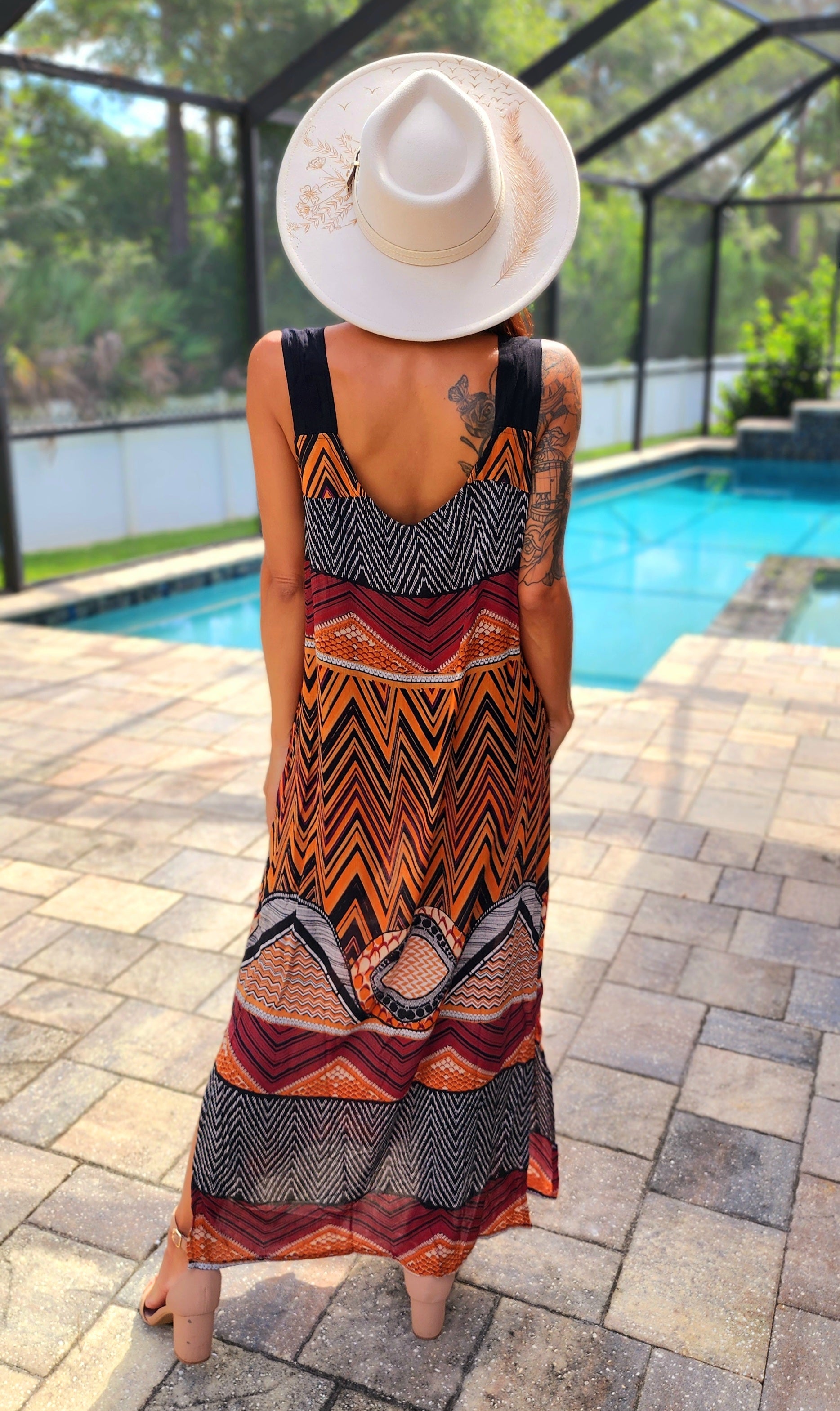 Walking At Dusk Aztec Dress