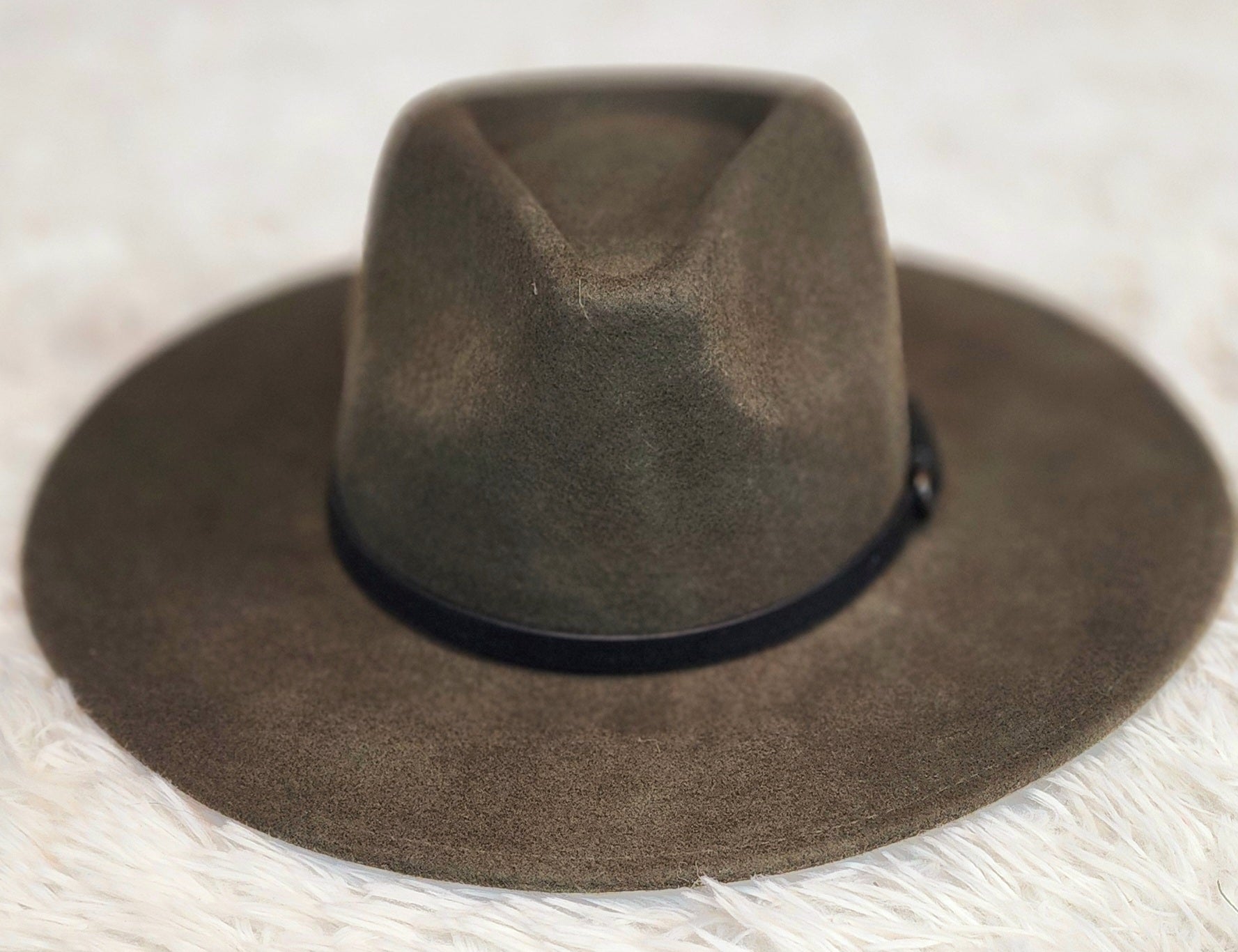 Olive Wool Panama Hat