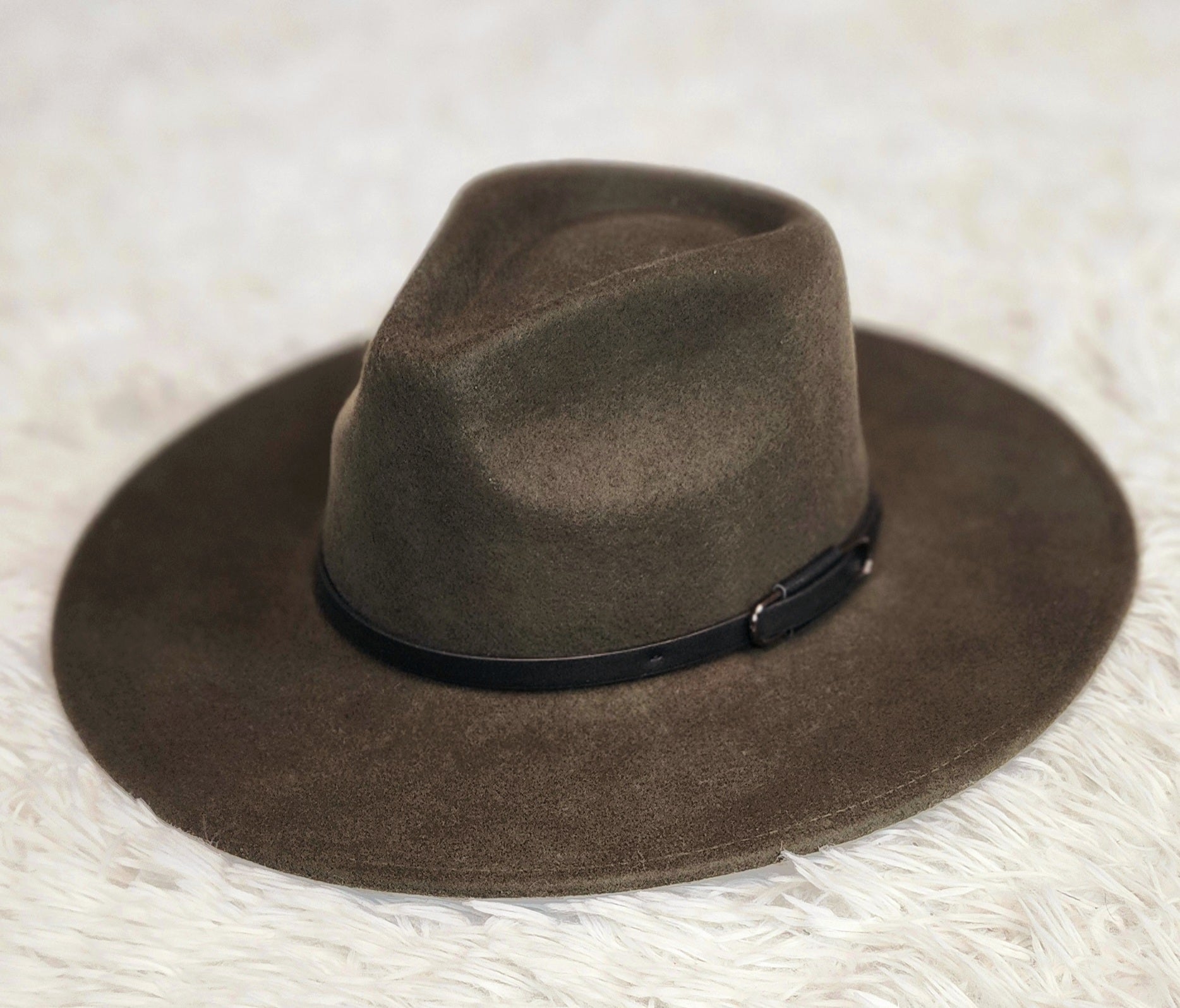 Olive Wool Panama Hat