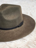 Load image into Gallery viewer, Olive Wool Panama Hat
