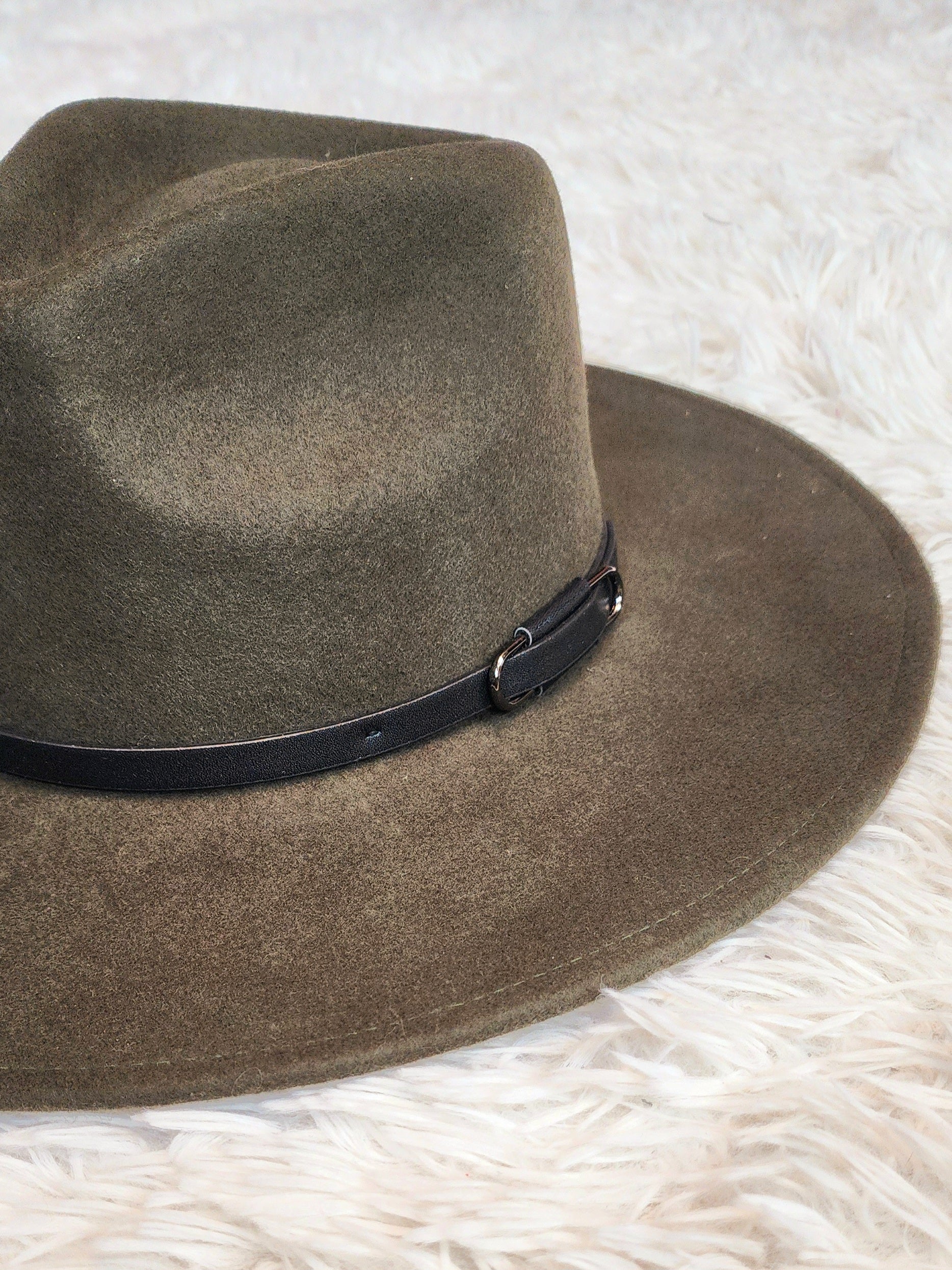 Olive Wool Panama Hat