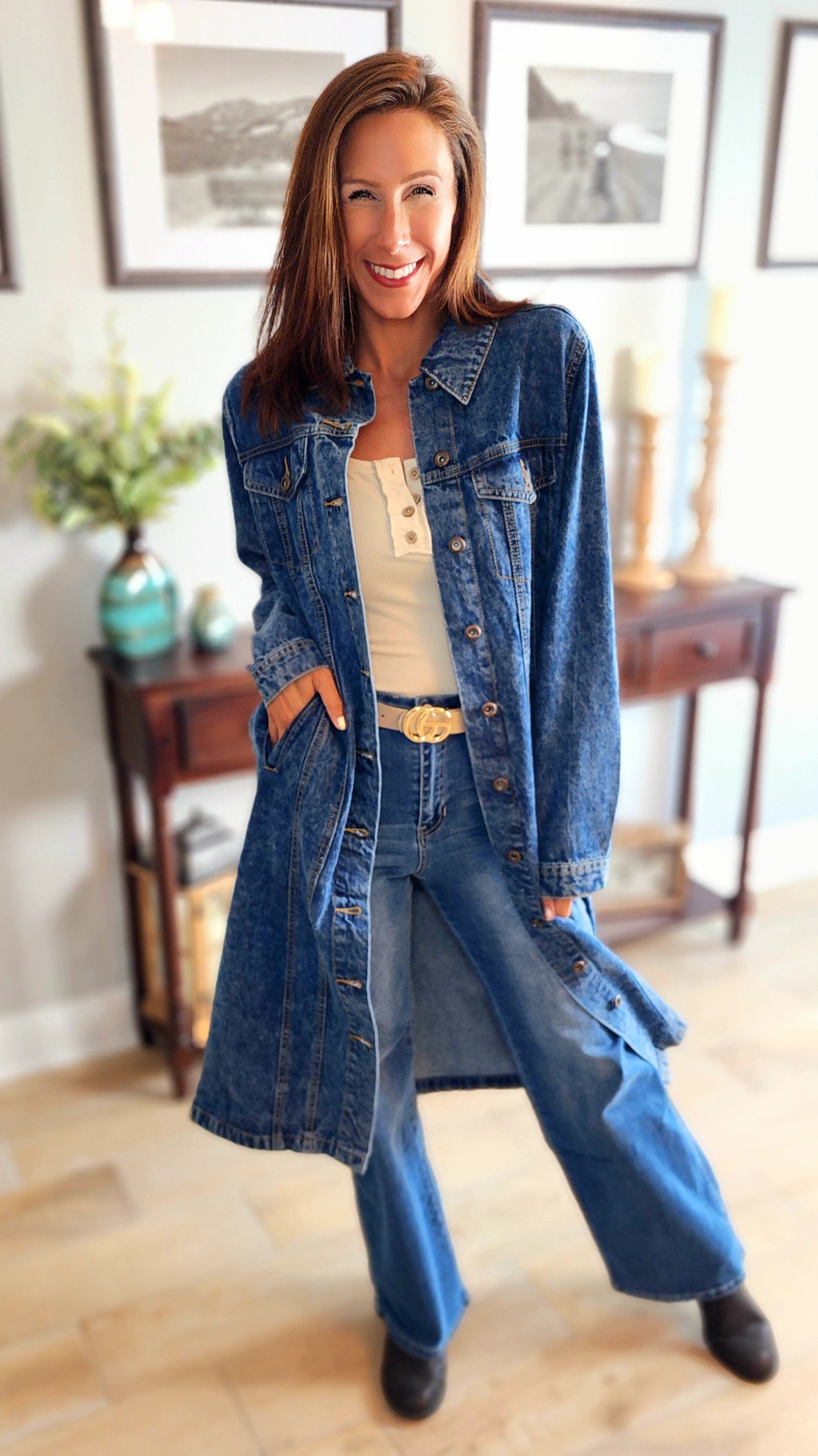 DS-  Blue Age Trench Denim Jacket