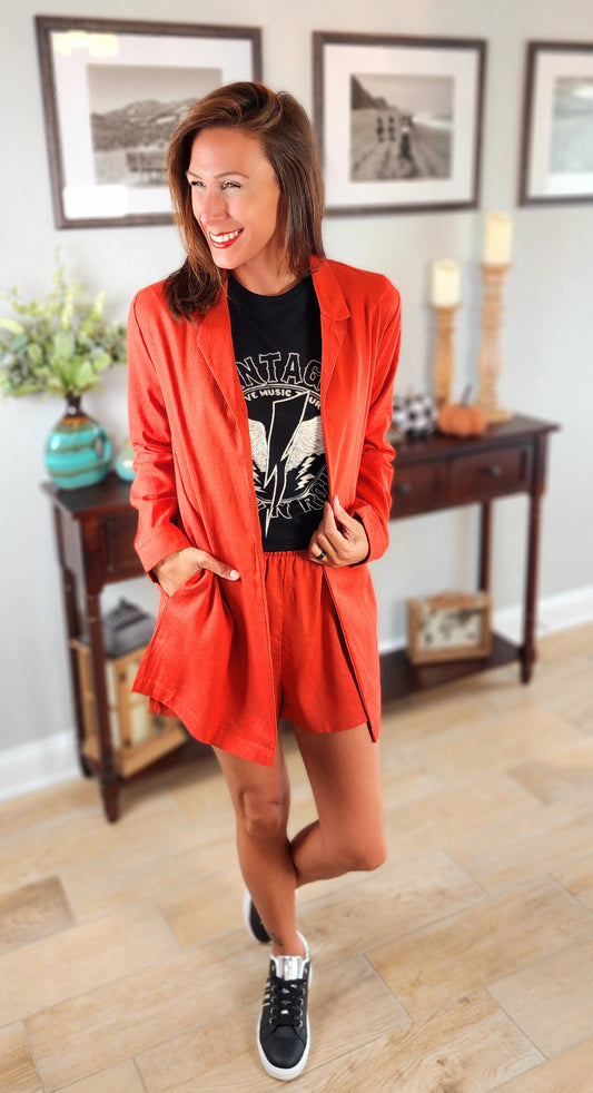 Poppy Jane Rust Blazer Set