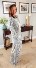 Load image into Gallery viewer, Gianna Stripe Velvet Pajama Set
