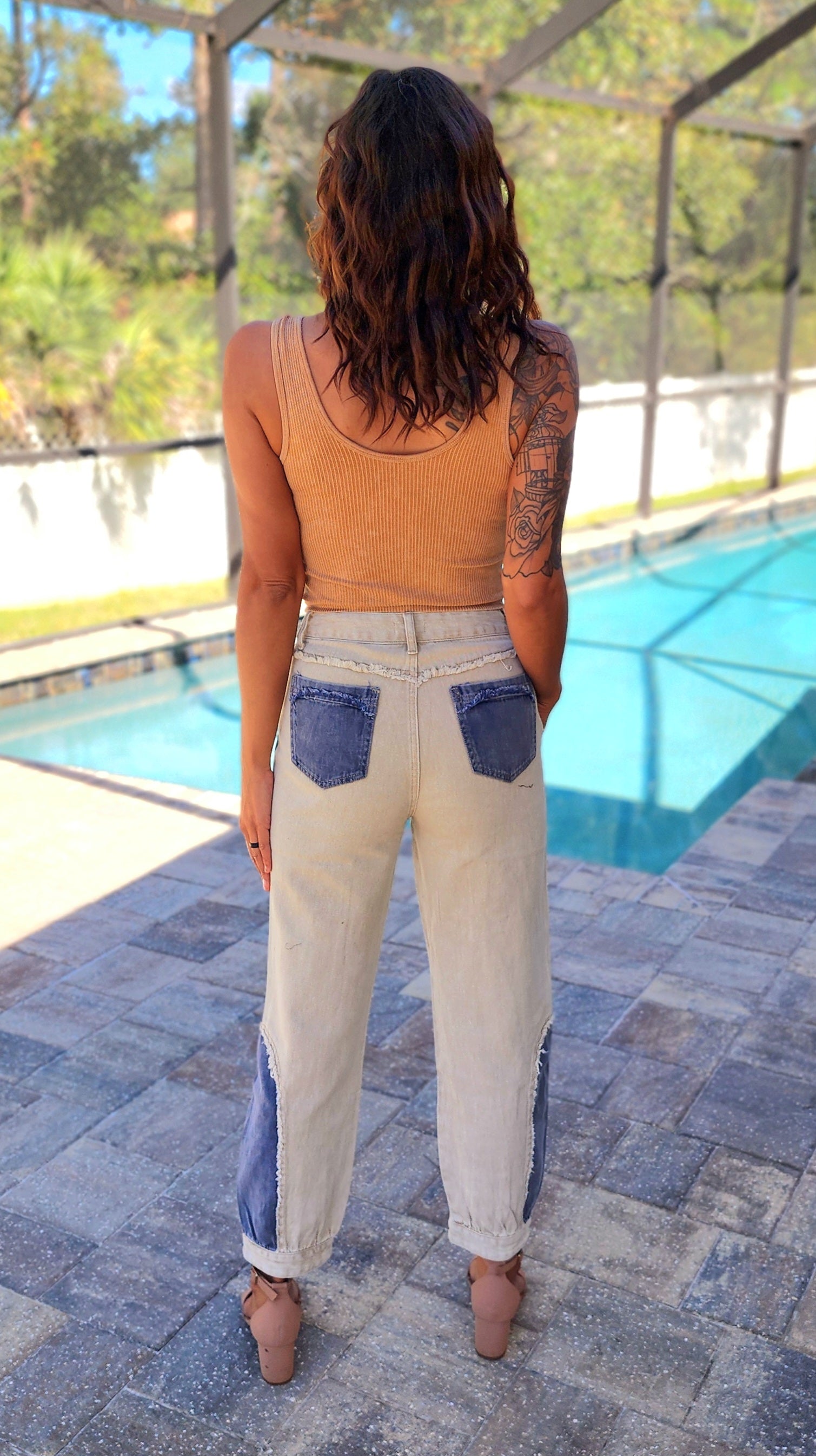 Contrasting POL Denim Joggers