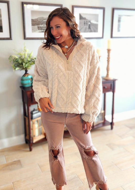 Teddy Cable Knit Pullover