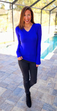 Load image into Gallery viewer, Cobalt Blue Butter Soft V Neck TOp
