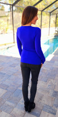 Load image into Gallery viewer, Cobalt Blue Butter Soft V Neck TOp
