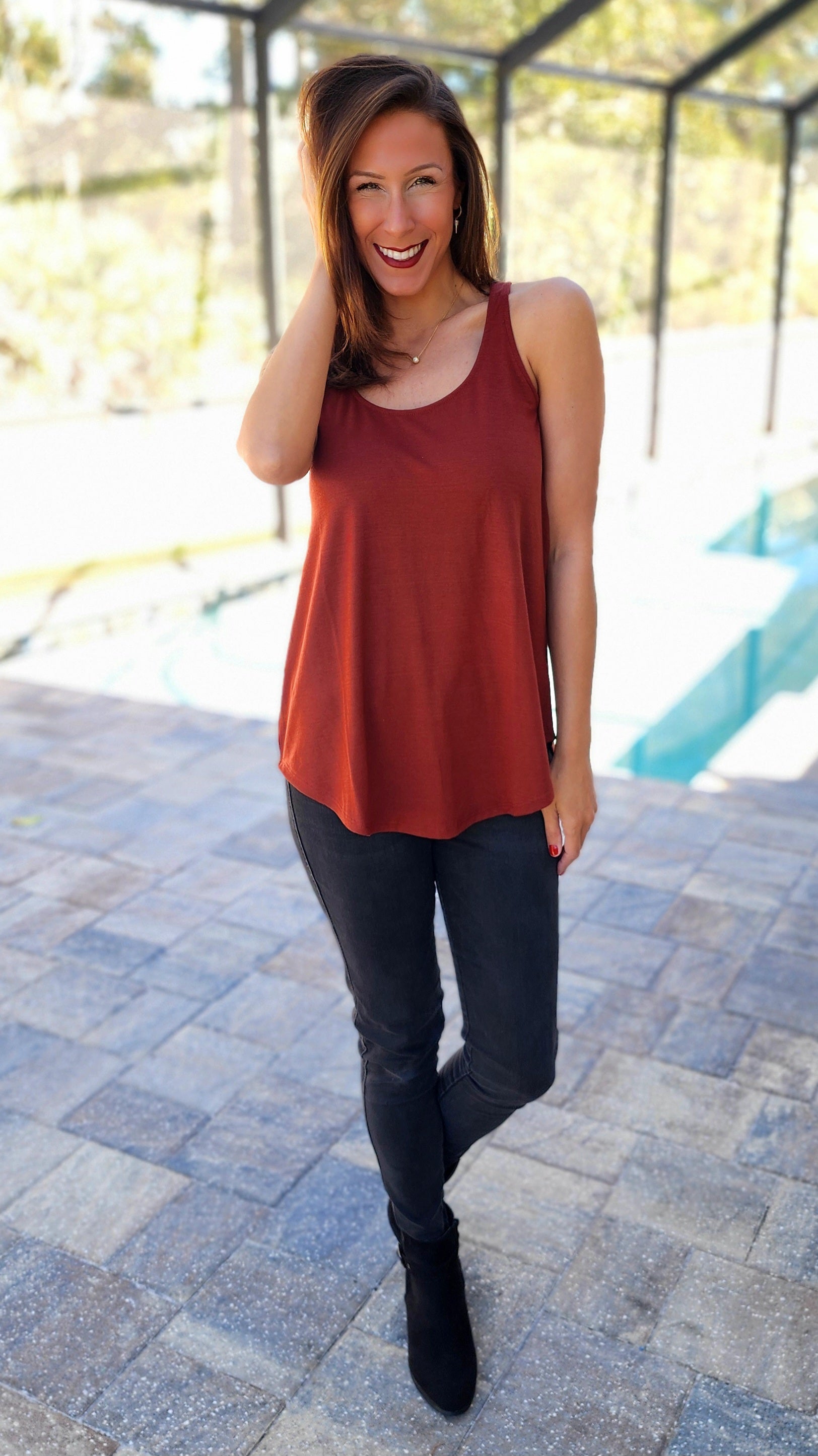 Rust Sleeveless Top