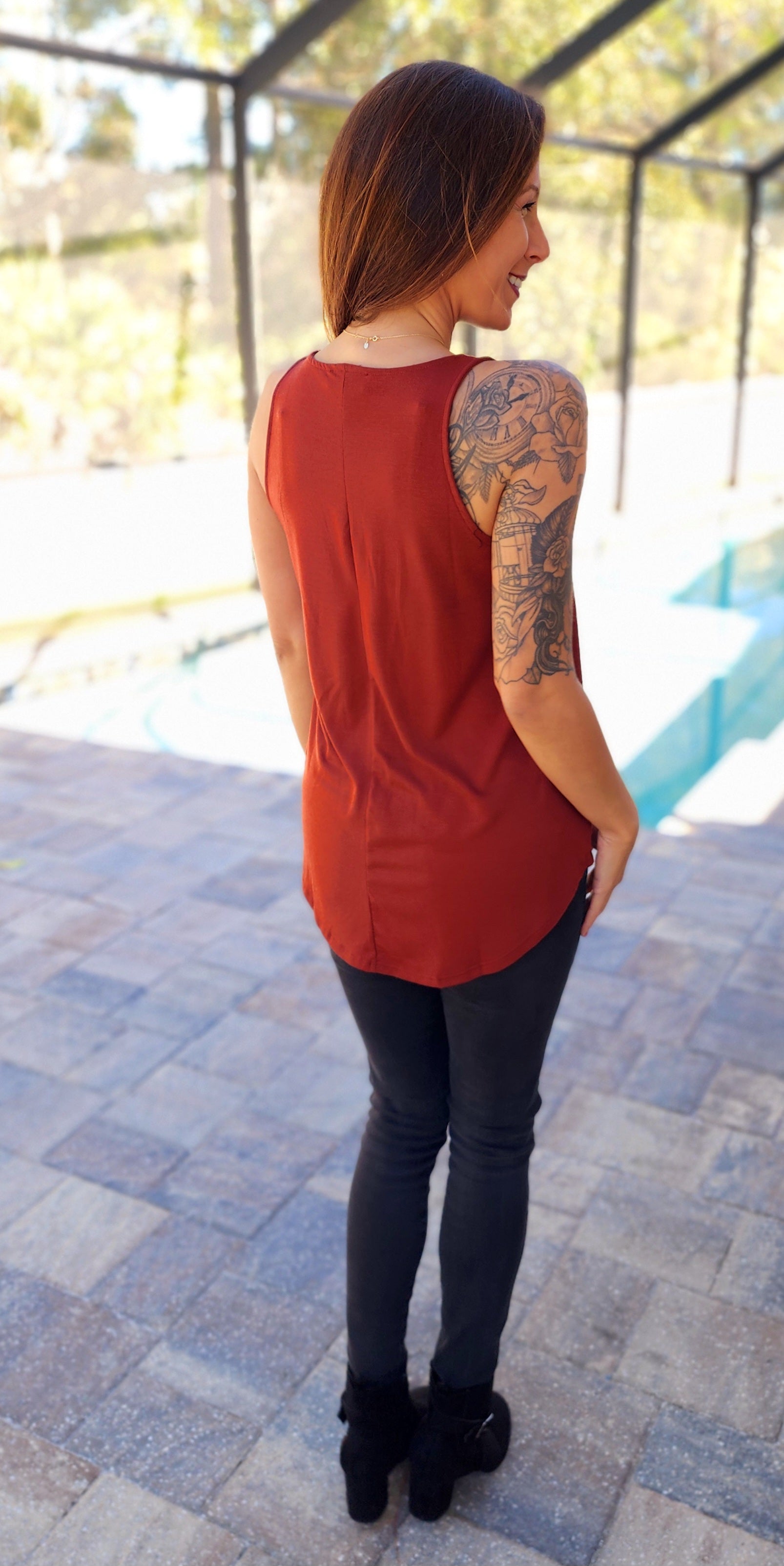 Rust Sleeveless Top