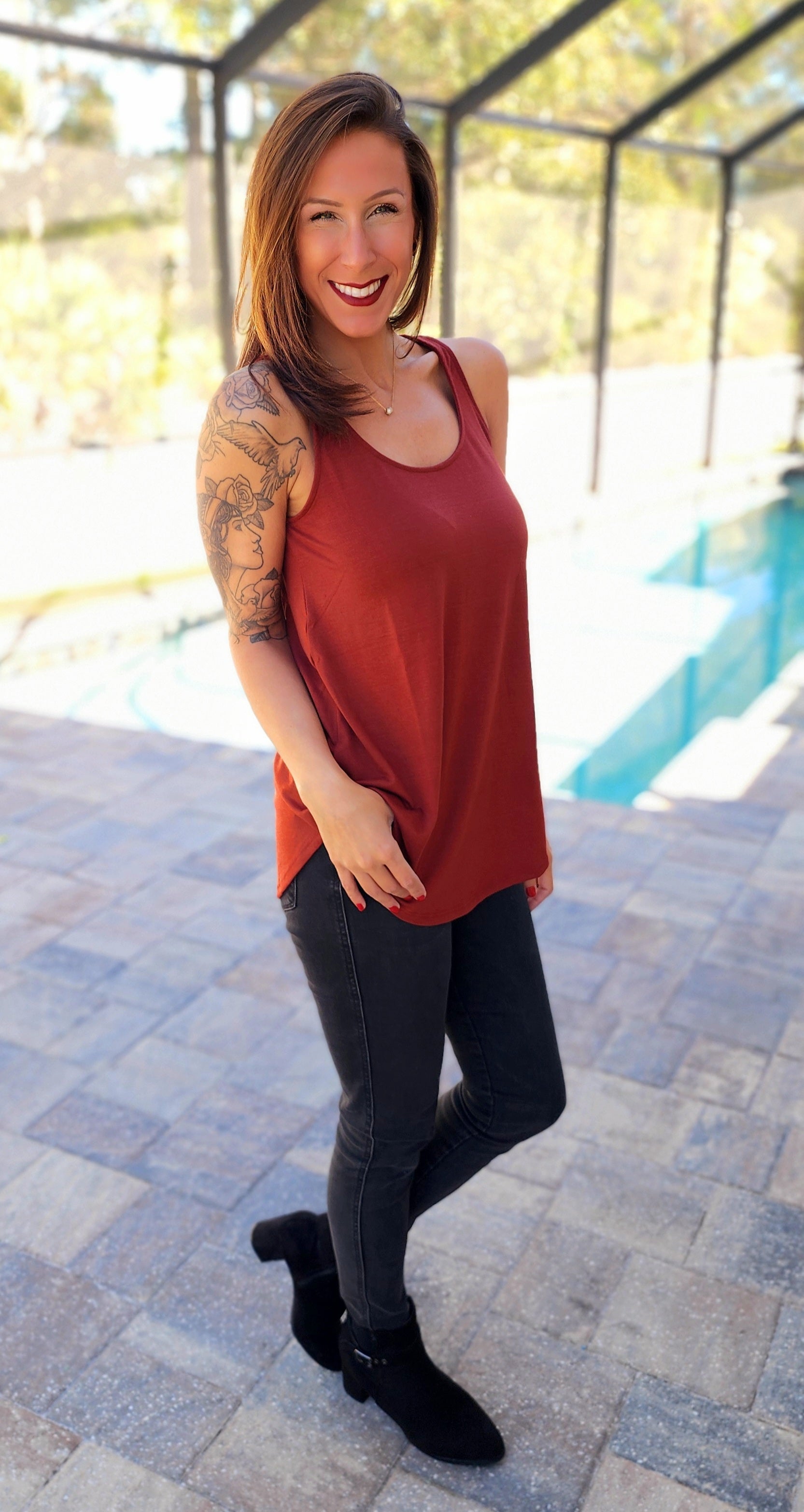 Rust Sleeveless Top