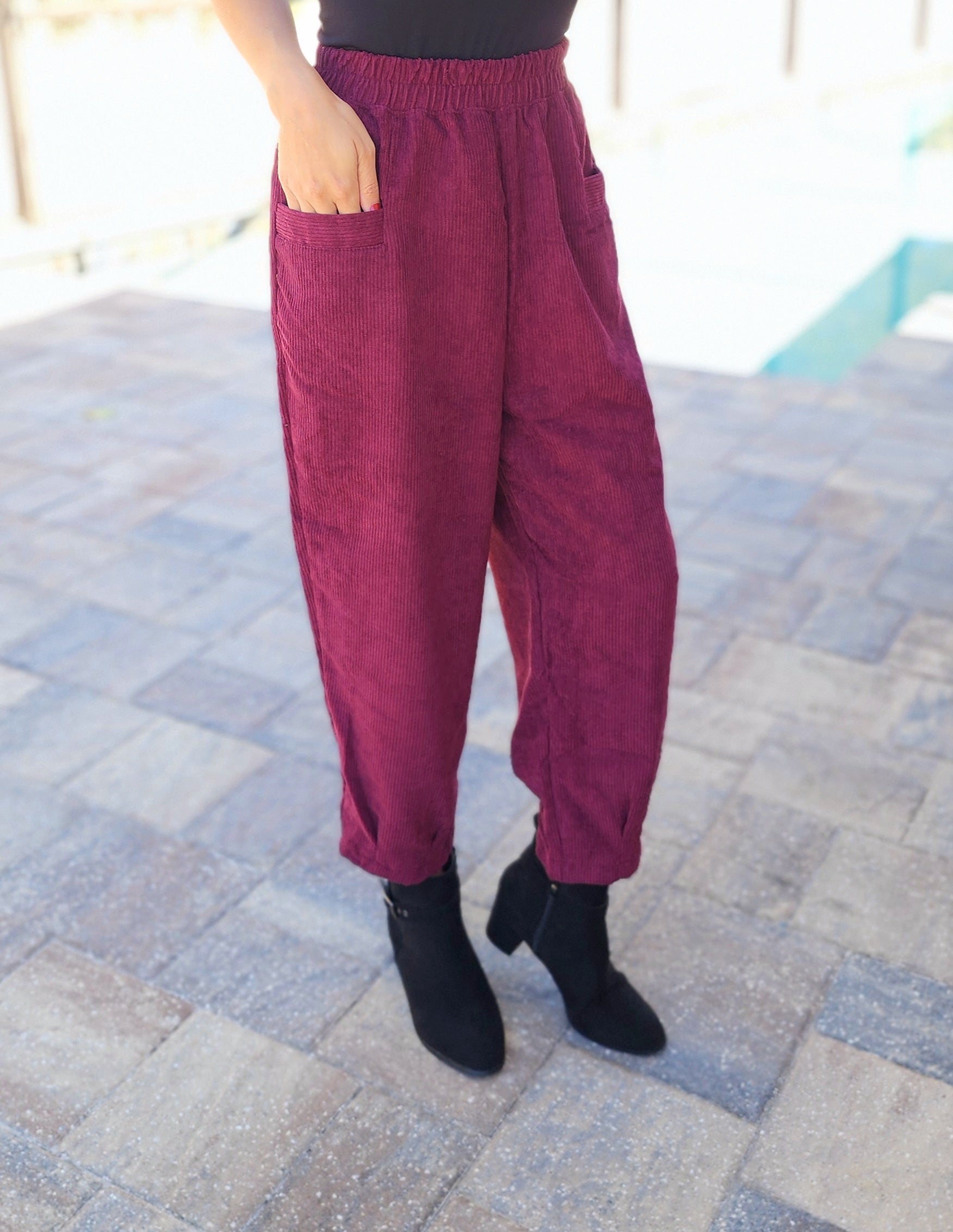 Dark Plum Corduroy Pants