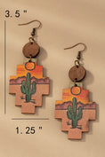 Load image into Gallery viewer, Cactus Wood Earrings
