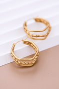 Load image into Gallery viewer, 18K Gold Dipped Triple Hoop Earrings
