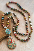 Load image into Gallery viewer, Earth Sun Moon Semi Precious Stone Necklace
