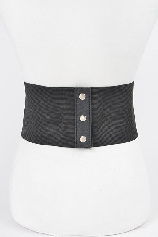 Faux Leather Corset Wide Elastic Belt