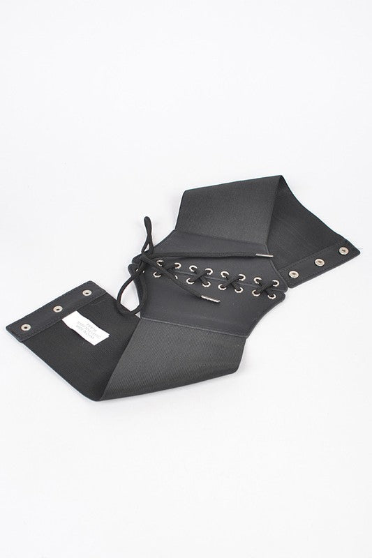 Faux Leather Corset Wide Elastic Belt