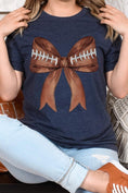 Load image into Gallery viewer, DS- Football Bow Graphic T Shirts
