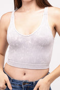 Load image into Gallery viewer, DS-Washed Ribbed Cropped V-Neck Tank Top
