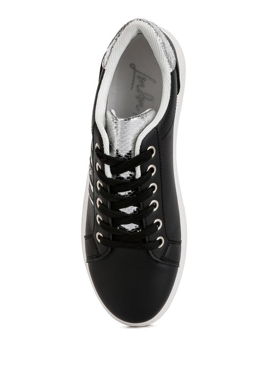 DS-Claude Faux Leather Back Panel Detail Sneakers