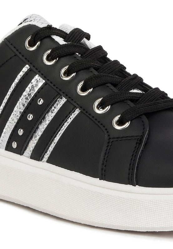 DS-Claude Faux Leather Back Panel Detail Sneakers