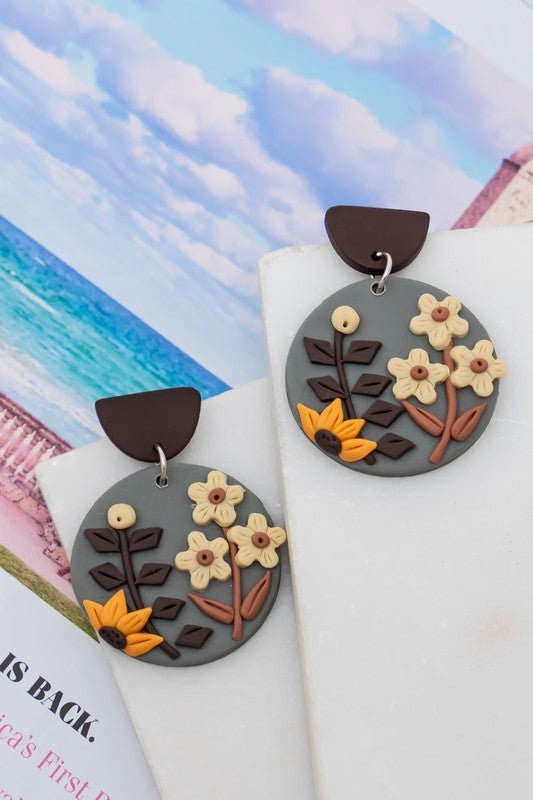 Polymer Clay Floral Earrings