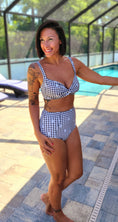 Load image into Gallery viewer, Gingham Daisy Swim Top
