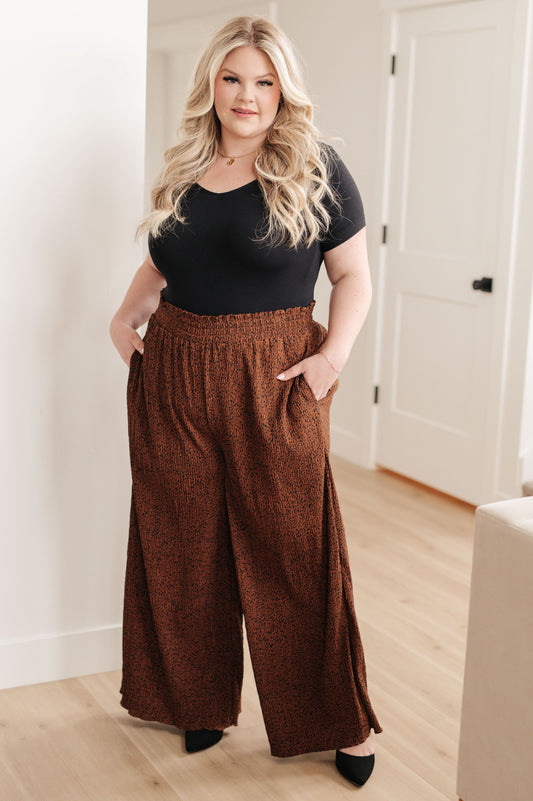 FF-Harmony High Rise Wide Leg Pants in Brown